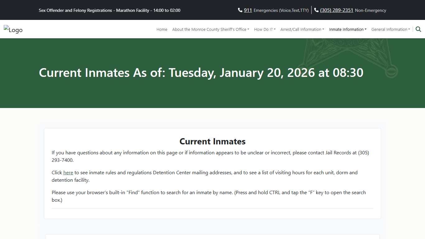 M.C.S.O - Current Inmates